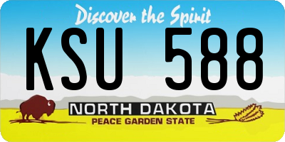 ND license plate KSU588
