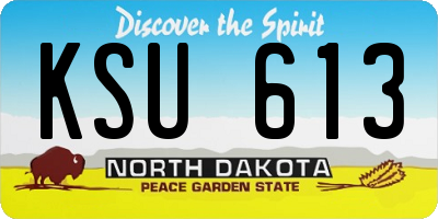 ND license plate KSU613