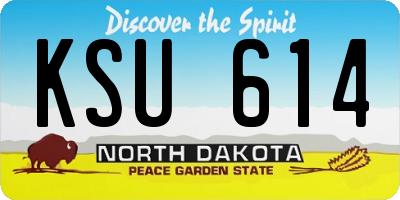 ND license plate KSU614