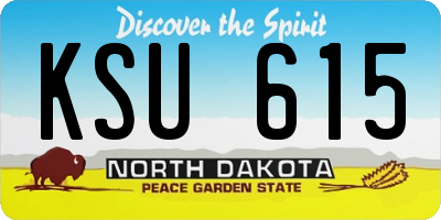 ND license plate KSU615