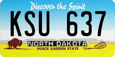 ND license plate KSU637