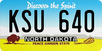 ND license plate KSU640