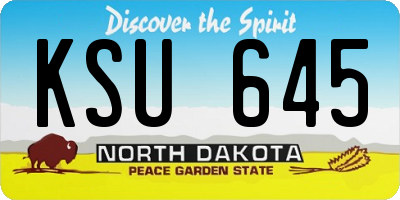 ND license plate KSU645