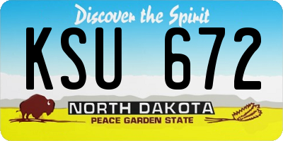 ND license plate KSU672