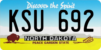 ND license plate KSU692
