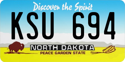 ND license plate KSU694