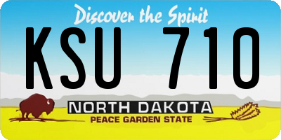 ND license plate KSU710