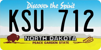 ND license plate KSU712