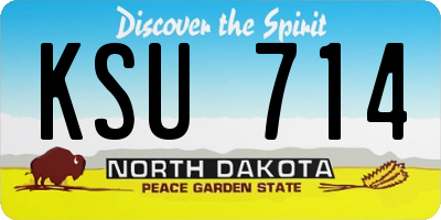 ND license plate KSU714