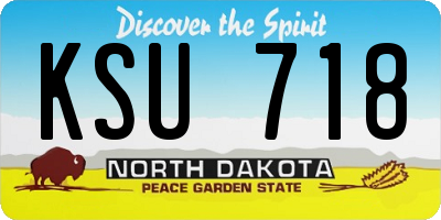 ND license plate KSU718