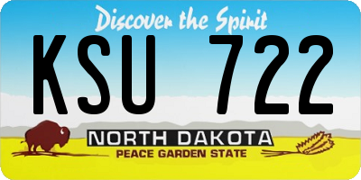 ND license plate KSU722