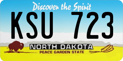 ND license plate KSU723