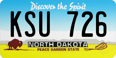 ND license plate KSU726