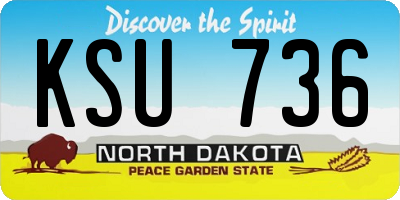ND license plate KSU736