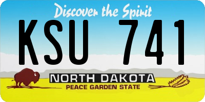 ND license plate KSU741