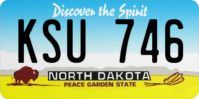 ND license plate KSU746