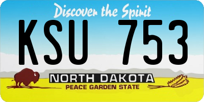 ND license plate KSU753