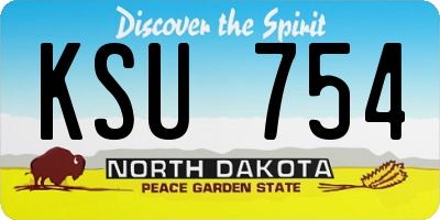 ND license plate KSU754