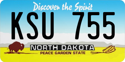 ND license plate KSU755