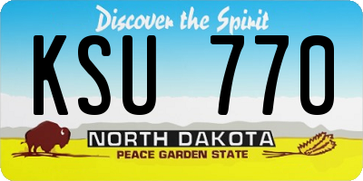 ND license plate KSU770