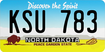ND license plate KSU783