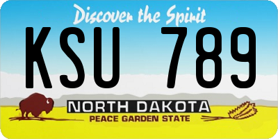 ND license plate KSU789