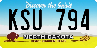 ND license plate KSU794