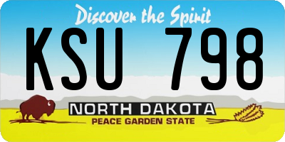 ND license plate KSU798