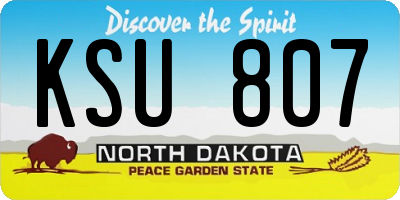 ND license plate KSU807