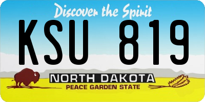 ND license plate KSU819