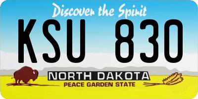 ND license plate KSU830