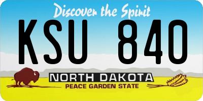 ND license plate KSU840