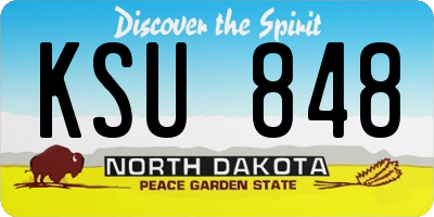ND license plate KSU848