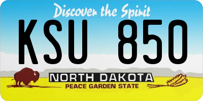 ND license plate KSU850