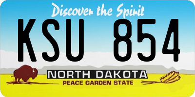 ND license plate KSU854