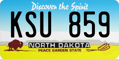 ND license plate KSU859
