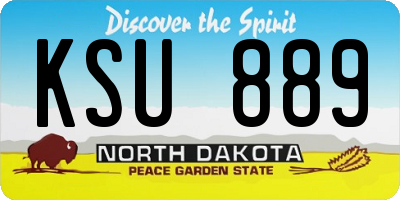 ND license plate KSU889