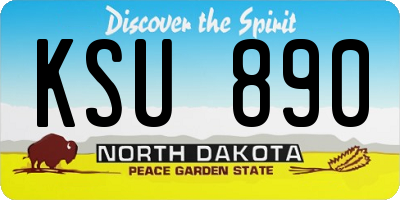 ND license plate KSU890