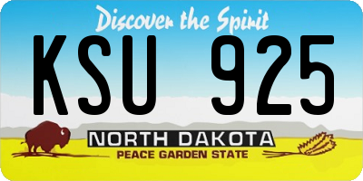 ND license plate KSU925