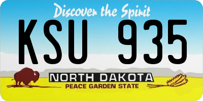 ND license plate KSU935