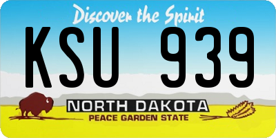 ND license plate KSU939