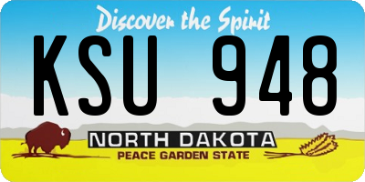 ND license plate KSU948