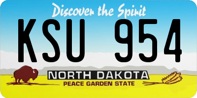 ND license plate KSU954