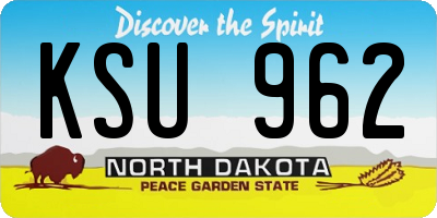 ND license plate KSU962