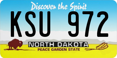 ND license plate KSU972
