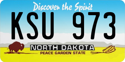 ND license plate KSU973