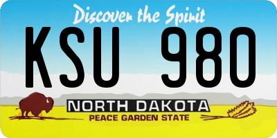 ND license plate KSU980