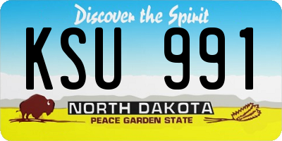 ND license plate KSU991
