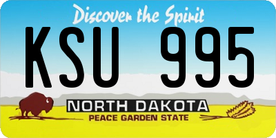 ND license plate KSU995