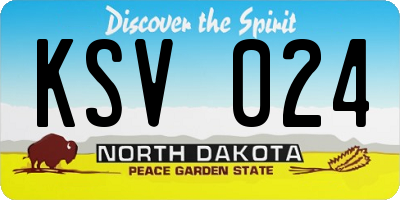 ND license plate KSV024